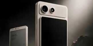 This strange smartphone features a fixed E-Ink display on the front and a detachable LCD on the back
